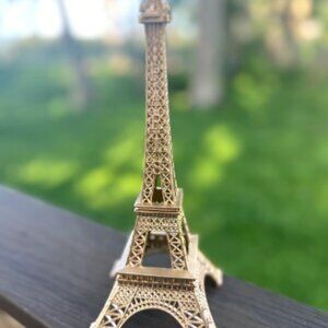 Metal Eiffel Tower Stand Sculpture Figurine Paris Theme Decoration Cake Topper